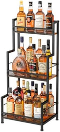 Trapezoid Liquor Stand, 3 Tier Liquor Cabinet, Wine Bottle Display