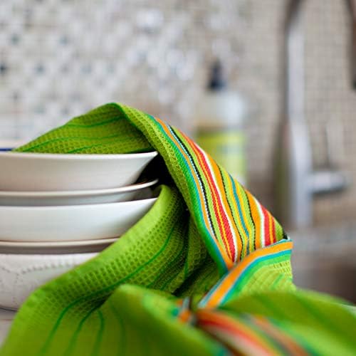 COTTON CRAFT Salsa Stripe Kitchen Towels - 12 Pack 100% Cotton Dish