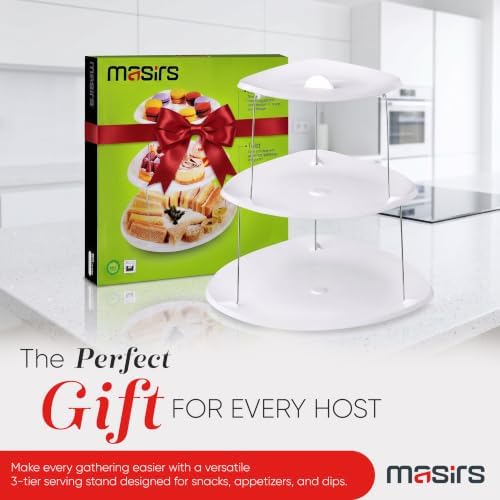 Masirs Collapsible 3-Tier Party Tray: Decorative Design Folds for