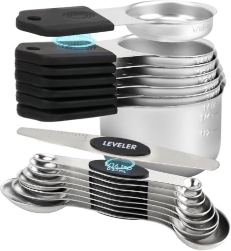 Measuring Cups and Spoons Set Stainless Steel Includes 7 Heavy Duty