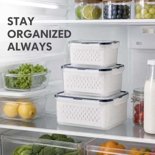 SakerPlus Food Storage Containers with Removable Colander