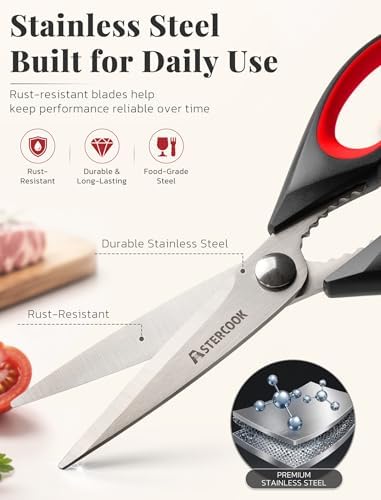 Astercook Kitchen Scissors, 3-Pack Heavy Duty Kitchen Shears with