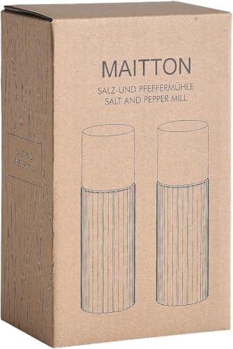 Acacia Wood Salt and Pepper Grinder Set with Matching Tray