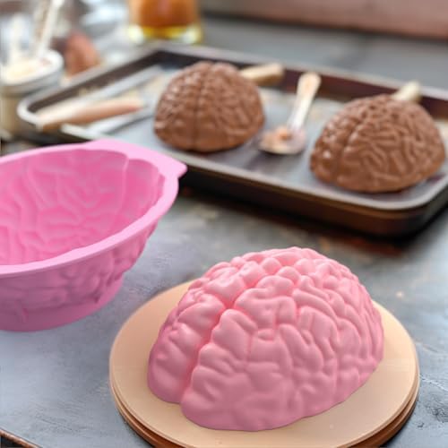 Halloween Silicone Molds - Brain Jello Mold with Support Base, 3D