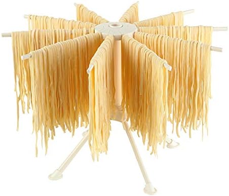 Ourokhome Collapsible Pasta Drying Rack, 10 Arms, White