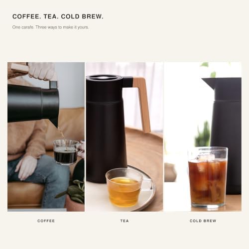 Thermal Coffee Carafe, Brews Up to 68 Oz - Stainless Steel, Tea