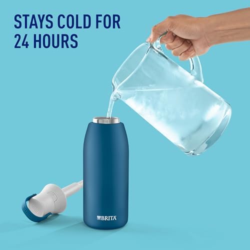 Brita Stainless Steel Premium Filtering Water Bottle, BPA-Free