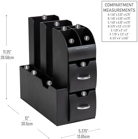 Mind Reader Cup and Condiment Station, Countertop Organizer, Coffee
