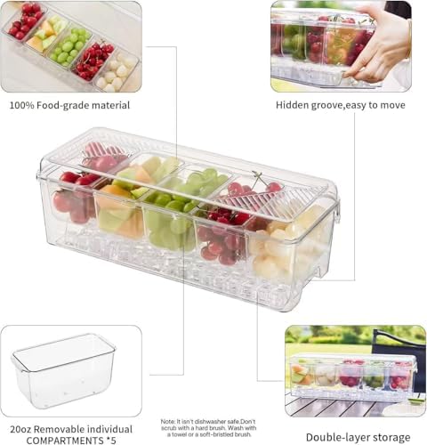 Ice Chilled Condiment Caddy,Stackable Chilled Condiment