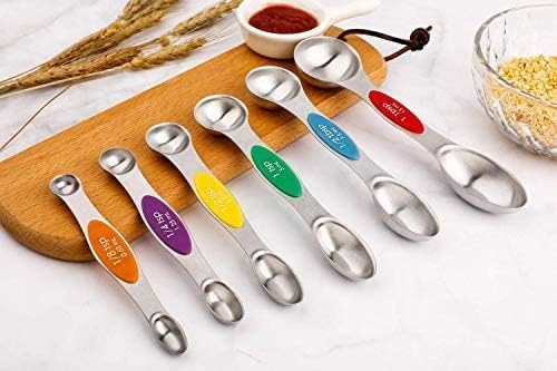 Magnetic Measuring Spoons Set Stainless Steel Dual Sided Measuring