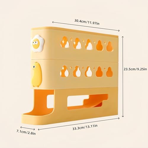 Automatic Rolling Egg Holder for Fridge – 4-Layer Automatic Egg