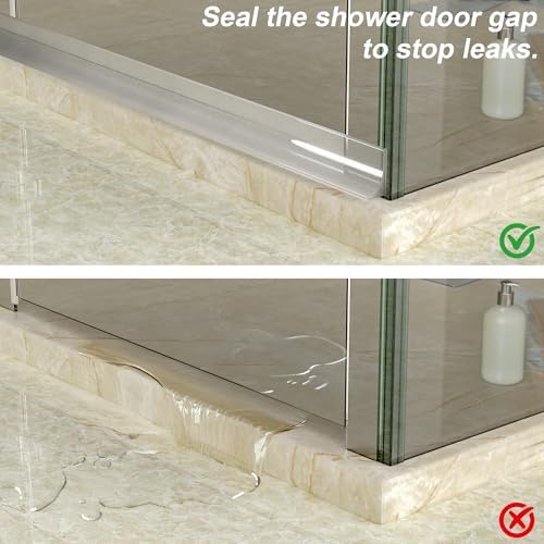 67" Shower Threshold Water Dam Silicone Shower Water Guard Collapsible