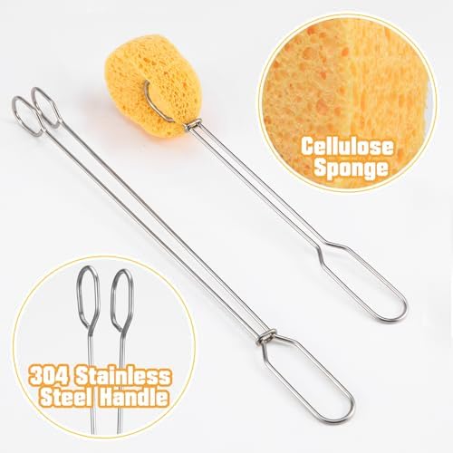 Cellulose Sponge Bottle Brush Set with Long & Short Handles