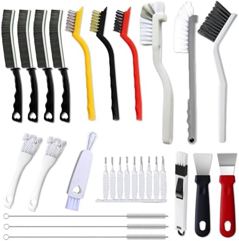 20Pcs Crevice Cleaning Brush Set, Hard Bristle Scrub Brushes for Gaps