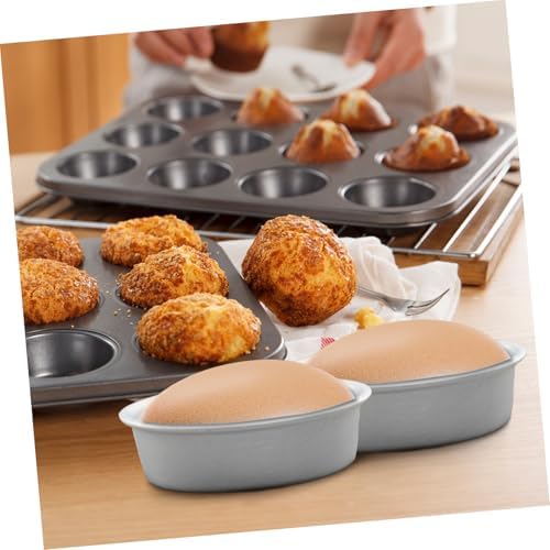 Hemoton 10-piece Oval Cake Mold Set Mini Oval Cheesecake Pans Baking