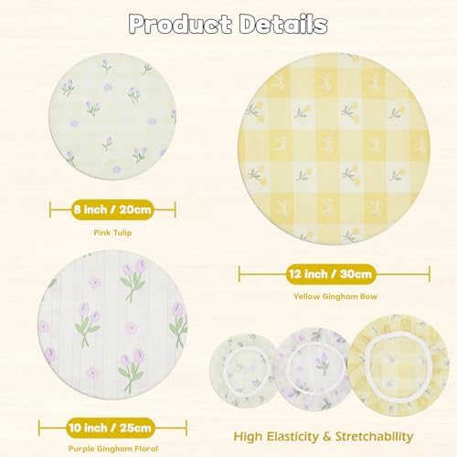 Reusable Beeswax Bowl Covers-3 PCS Elastic Cotton Food