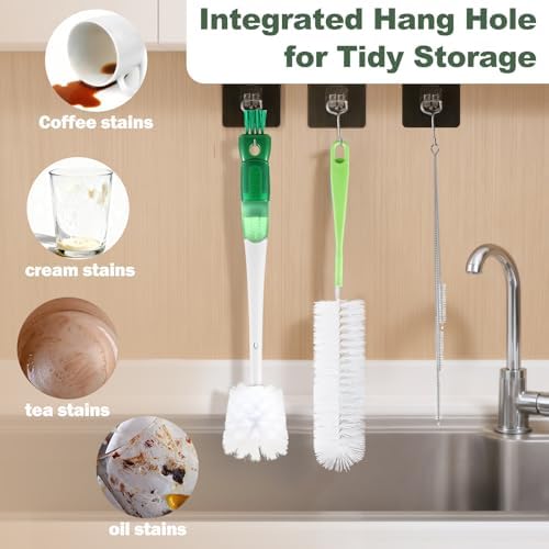 XYFuuee 5Pcs Water Bottle Cleaner Brush Set 5 in 1 Cup Straw Cleaning