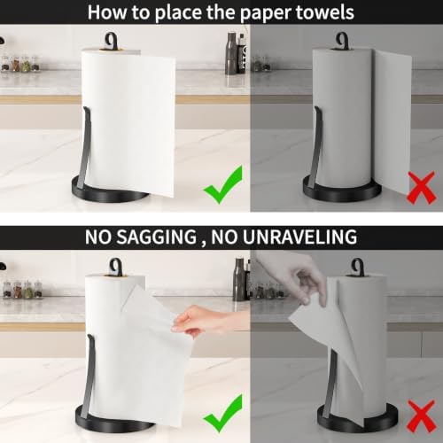 Jesginboo Countertop Paper Towel Holder, Black