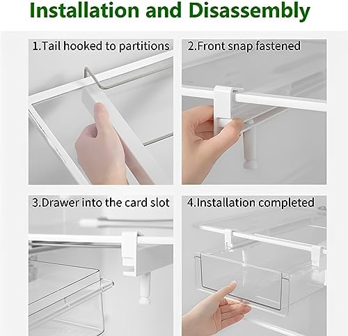 vacane Upgraded Refrigerator Drawers Organizer - Pull Out Fridge Bins