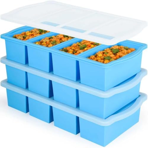 ZIP STANDING Silicone Freezer Trays with Lid,1-cup Soup Freezer