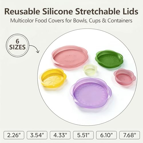 Silicone Stretch Lids, 12 Pack