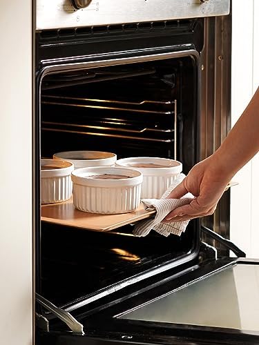 LE TAUCI Ramekins with Silicone Lids, 8 oz Ceramic Souffle Dishes