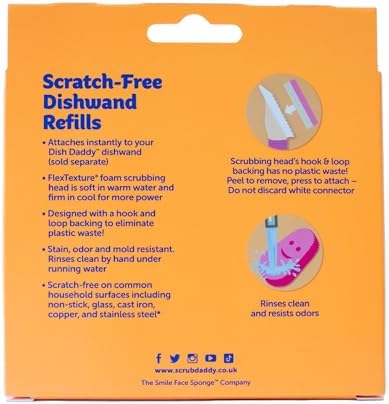 Scrub Daddy Dish Wand Replacement Heads, Pink 2 Pack