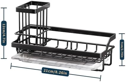 Consumest Stainless Steel Sink Caddy, Black