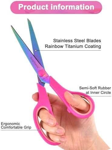 8.5" Office Scissors Heavy Duty, Titanium Coating Sharp Blades