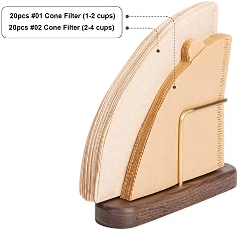 Walnut & Brass Cone Coffee Filter Holder for V60 Size 01 & 02