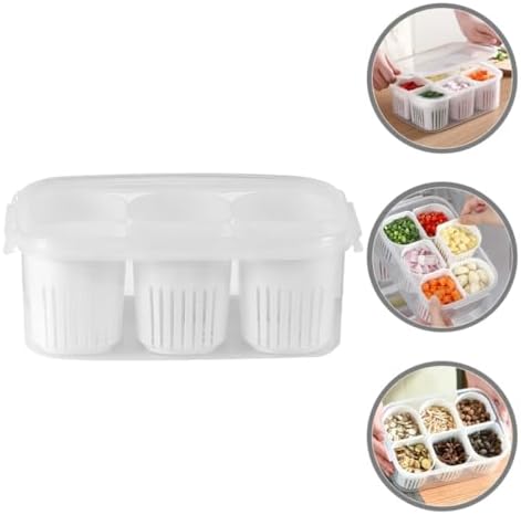 Compartment Food Storage Container PP Fridge Organizer Box with Lid