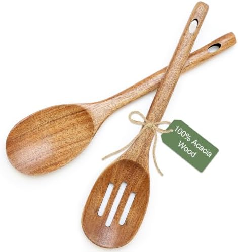 Large Wooden Spoons for Cooking Utensil Set Slotted Spoon Kitchen