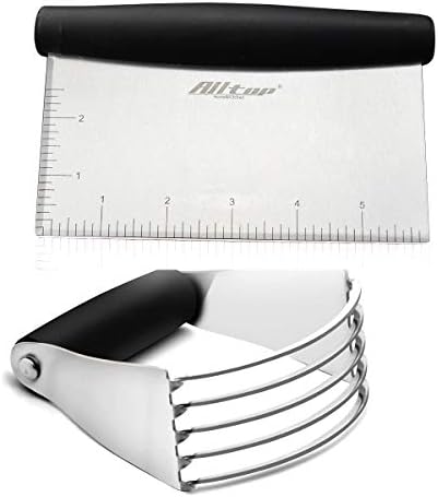 Dough Blender & Bench Scraper,Stainless Steel Kitchen Tool,Set of