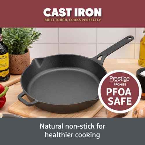 Prestige Cast Iron Cookware Set – 6 Piece, Burger Press, Small &