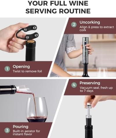Rechargeable Electric Wine Opener, Automatic Wine Bottle Opener Set
