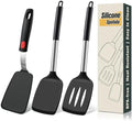 Silicone Spatula Set, Heat Resistant Solid & Slotted Turner for