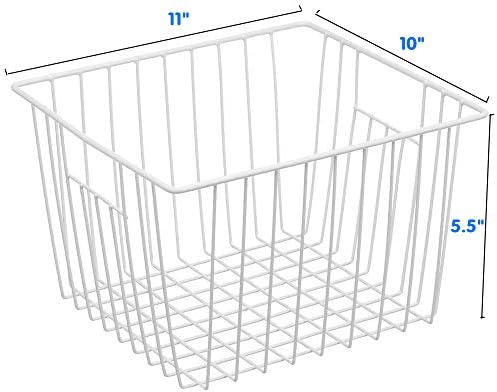 Upright Freezer Organizer Baskets, 6 Pcs, White