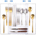 HOMEE Acrylic Expandable Kitchen Drawer Organizer for Flatware and