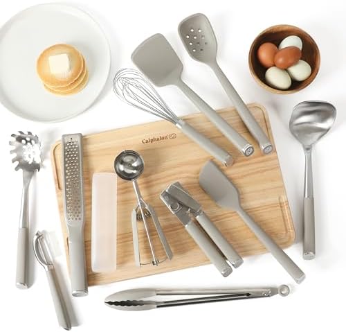 Calphalon Edge 11-Piece Kitchen Tool Set, Taupe