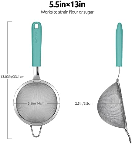 18/8 Stainless Steel Mesh Strainer: U-Taste 5.5 Inch Kitchen Fine Mesh