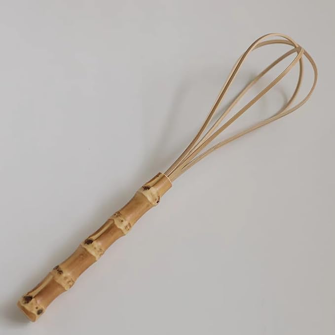 Handmade Wooden Whisks for Cooking - 10In Natural Bamboo Whisk - Image 4
