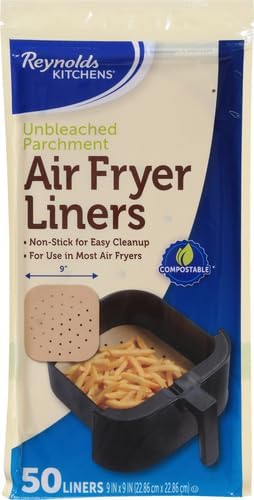Reynolds Kitchens Air Fryer Liners Disposable, Unbleached Parchment Paper Sheets - Image 2