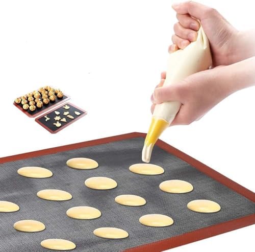Hermerlee Perforated Silicone Baking Mats, 2 PCS Eclair Silicone Mat
