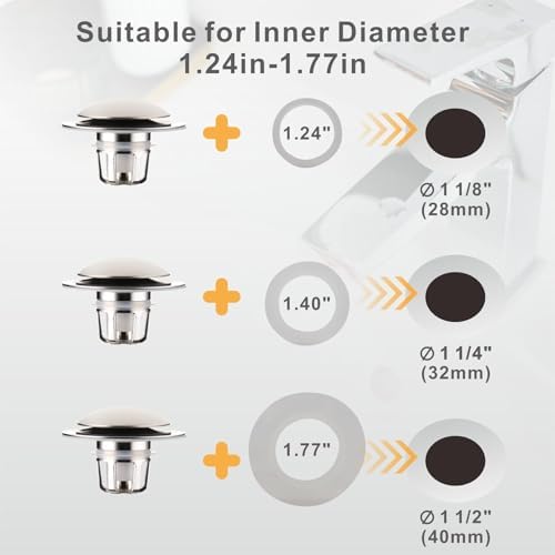 WELLUP Bathroom Sink Stopper,Sink Drain Stopper Pop Up Strainer