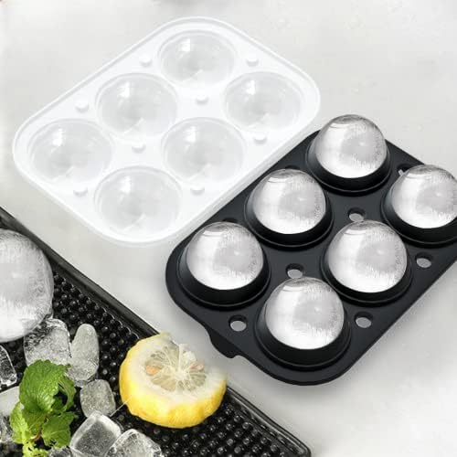 2 Pack Ice Cube Tray, 2" Sphere Ice Ball Mold with Lid & Large Square