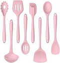 LIANYU Pink Silicone Cooking Utensil Set, 8-Piece