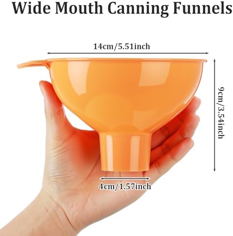 Nuogo 6 Pcs Wide Mouth Canning Funnels, 5.5 Inch for Mason Jars