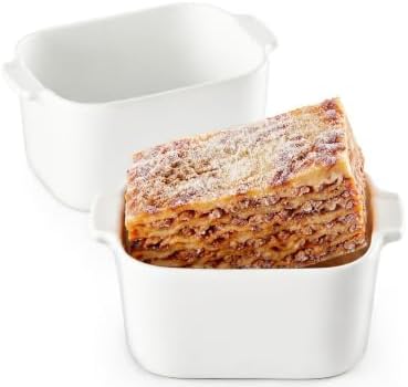 5'' x 4'' Small Baking Dishes, Set of 2 Mini Ceramic Baking Pans