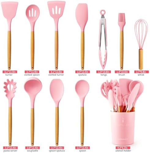 Caliamary Silicone Kitchen Utensil Set, 11 Pieces