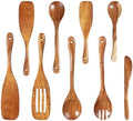 Wooden Spoons for Cooking, 9 Pcs Natural Teak Wood Kitchen Utensils